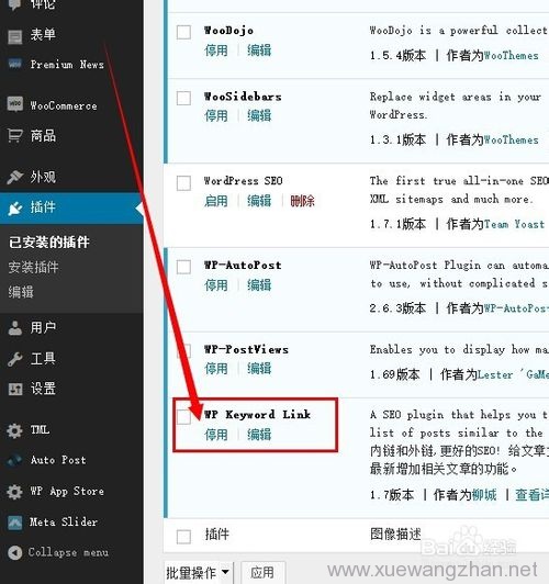 wordpress自动内链插件：WP Keyword Link